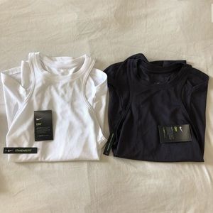 white & black nike tank tops